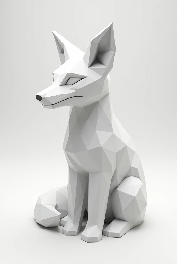I want a very simple fox made of polyhedrons with pencil volume