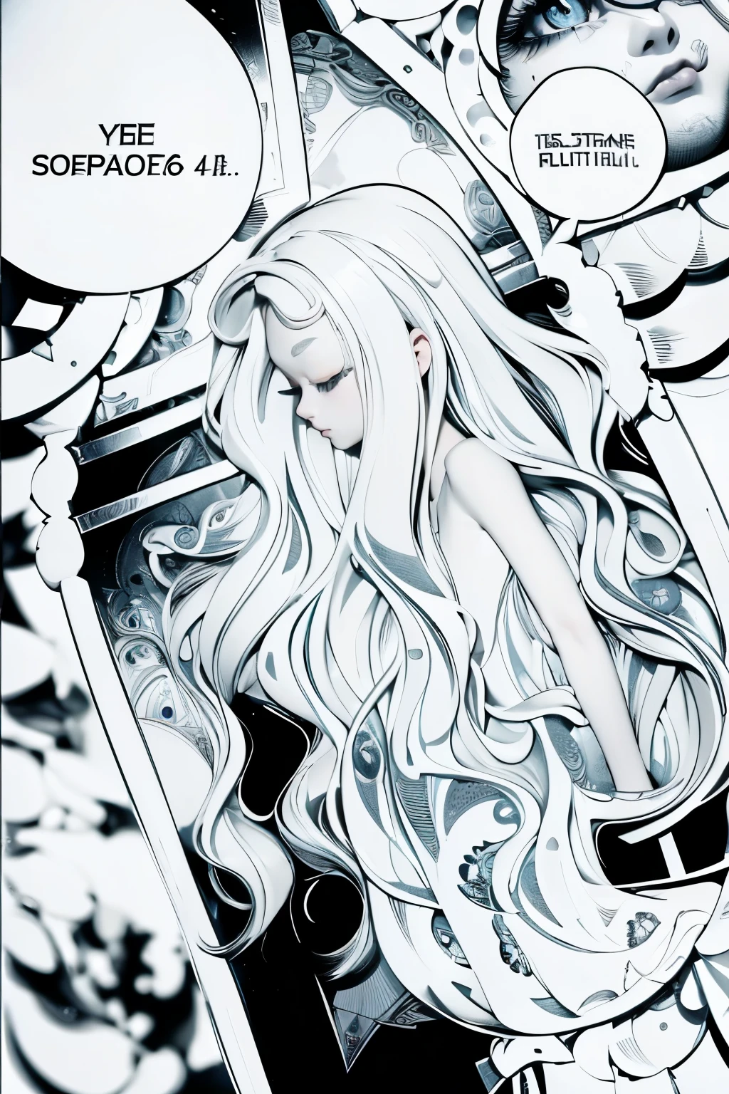 ((best quality)), ((masterpiece)), (detailed),realistic art,1girl, (big forhead:1.2),extremely detailed cute,((((long hair,long hair)))),intricate eyes,beautiful detailed ,symmetrical eyes,(((detailed face))),beautiful detailed lips,highres,(best quality),(ultra detailed,extremely detailed),perfect face details, ((masterpiece:1.4, best quality))+, (ultra detailed), closed eyes, sleep princess style,(albino),(albinismo),cgi realistic game style,8k,8HD, fringer hair,cute girl, age girl,slender