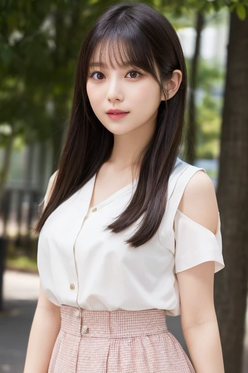 21-year-old Japan woman、White shirt,One girl,Highest quality,masterpiece,figure,Very delicate and beautiful,CG,Unity,8k wallpaper,wonderful,In detail,masterpiece,Official Art,Very detailed CG Unity 8k wallpaper,Incredibly absurd,Large file size,Super detailed,High resolution,Very detailed,Beautiful detailed girl,Particles of light,Realistic、Soft Light,from the front,  Slim fashion model