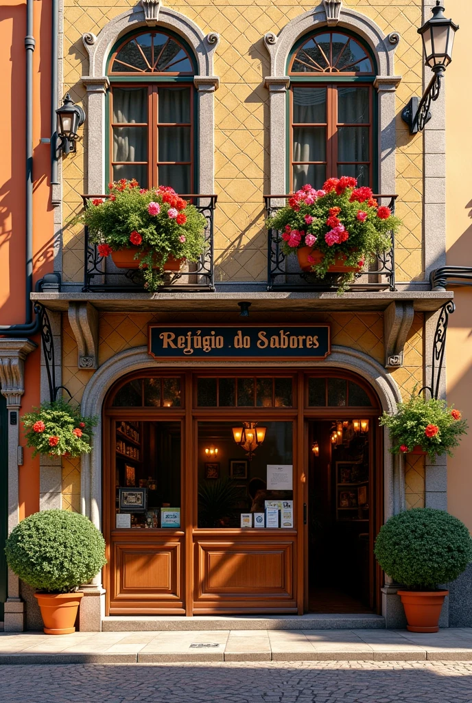  Facade of a restaurant called Refúgio dos Sabores with a Portuguese vibe