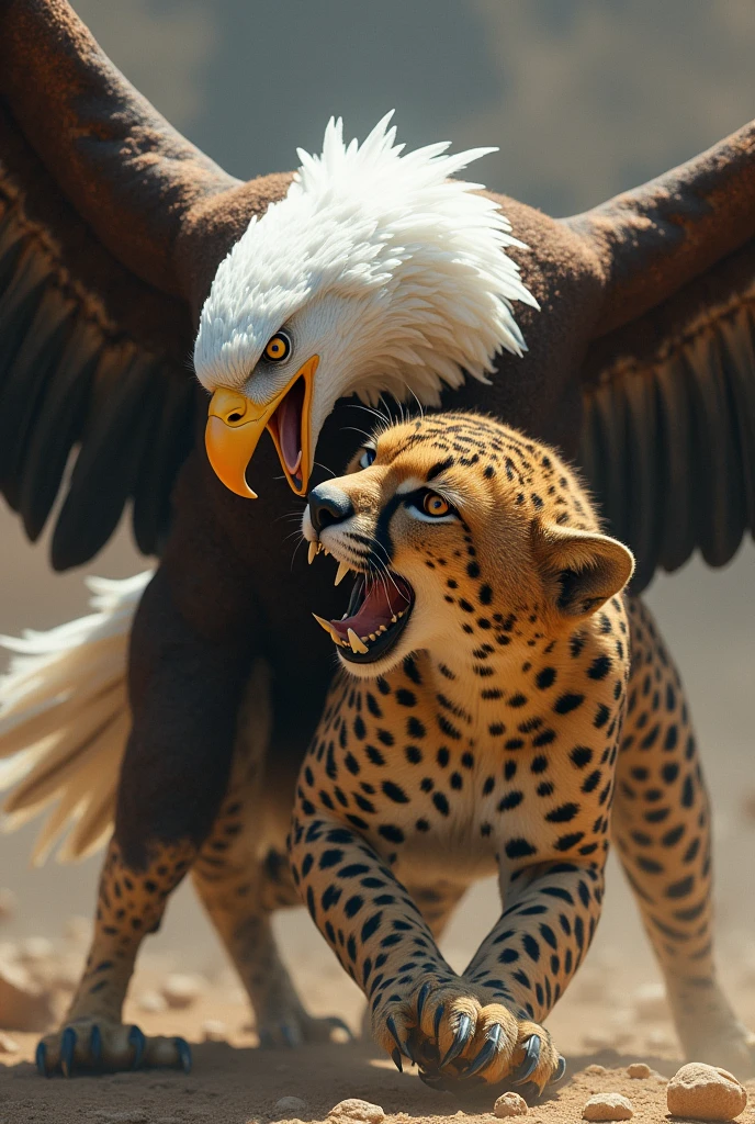 white Eagle vs cheeth fight cheetha eating white eagle