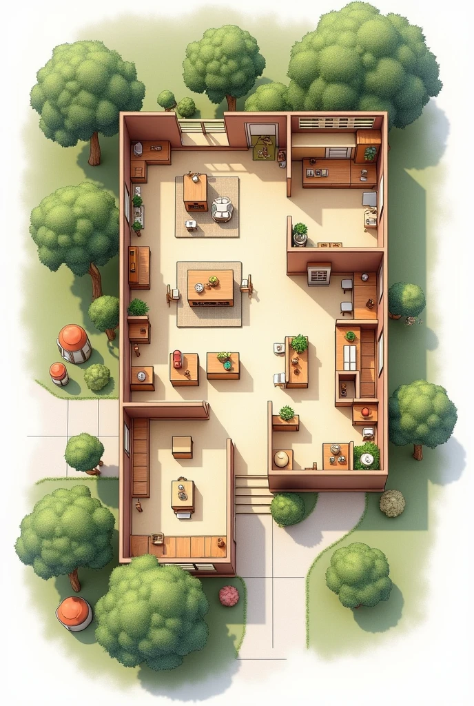 a floor plan of a montessori school,
