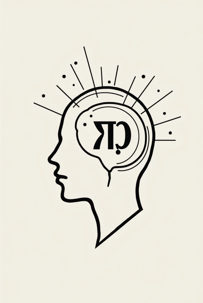 I want the psychology symbol in black but with thin lines that look elegant