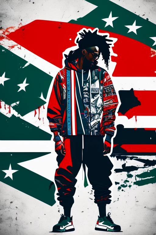 A background filled with Japanese flag in various sizes and colors、
Creative logo illustration of a silhouette with dreadlocks and red headphones,
Banksy、
A background completely filled with scattered musical notes in various sizes and colors, covering the entire screen.
singer、microphone、Japanese、
beautiful girl colorful image
Dance hiphop Dance CREW Waacking Dance
Punking 、black medium hair black medium hair
、
Five fingers Baggy clothes Baggy clothes
HIPHOP crew、
the Japanese flag, background,patriotic,minimal,simple,bold colors,graphic,flat design,clean、
the Japanese flag, Digital art style featuring words ( JAPAN ) 、