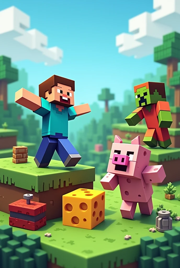 Make me a very funny Minecraft image