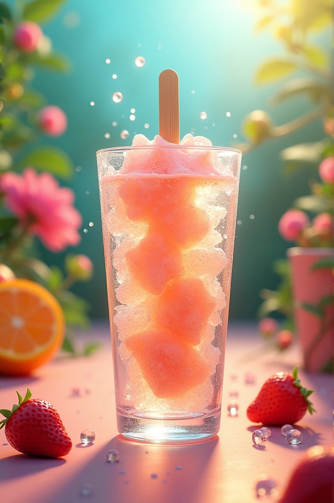 Create a popsicle shaped like a glass