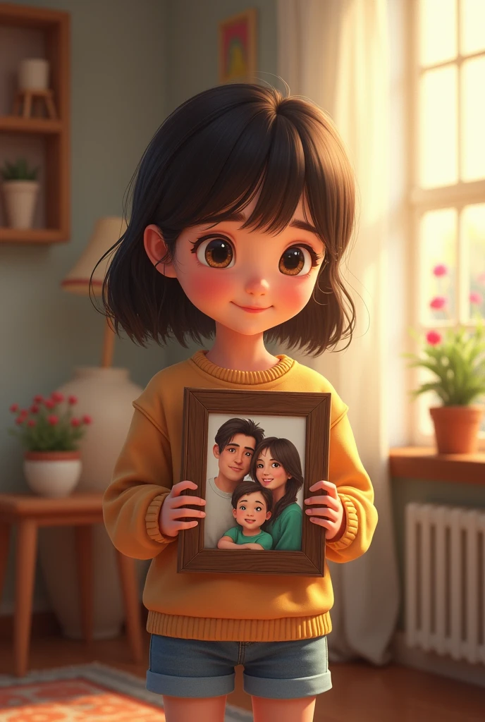 A 
 girl with her parents picture 