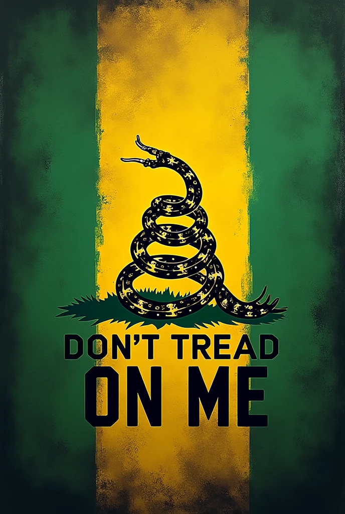 Flag green and yellow don't tread on me with logo onça pintada