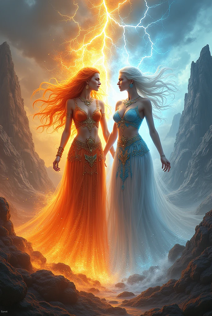 I need two goddesses whose gender is female, the goddess of fire and the goddess of air