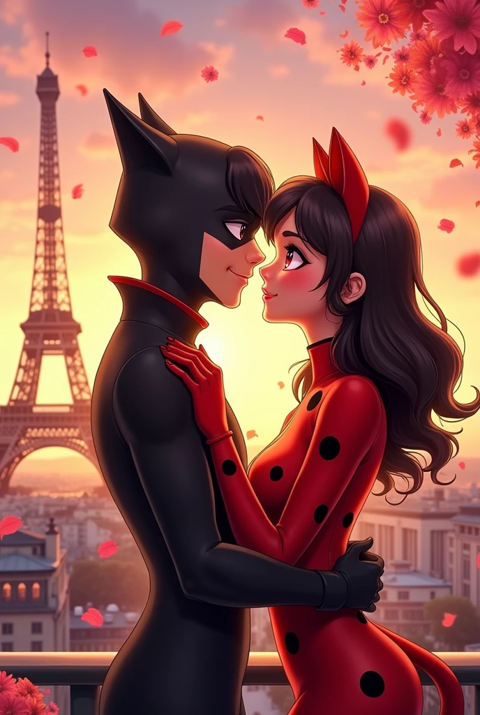 Ladybug namorando o cat noir