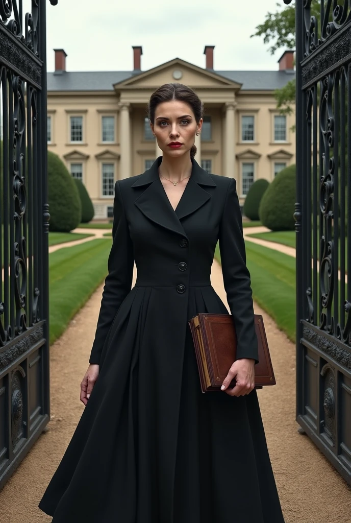 Generates a German strict governess arriving at a house