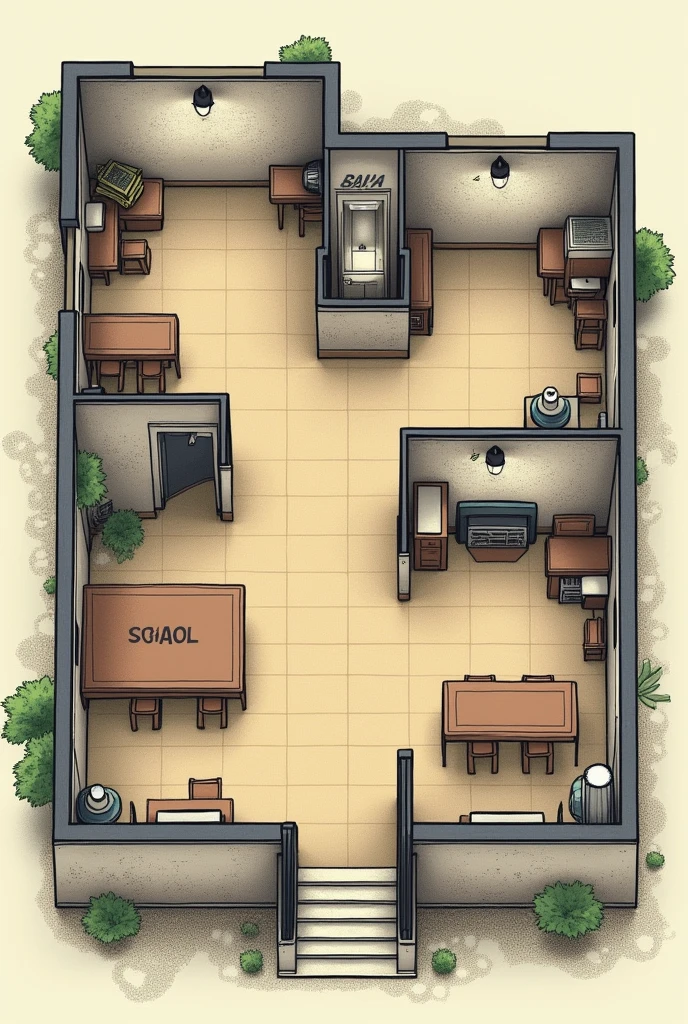Floor plan of a poor school