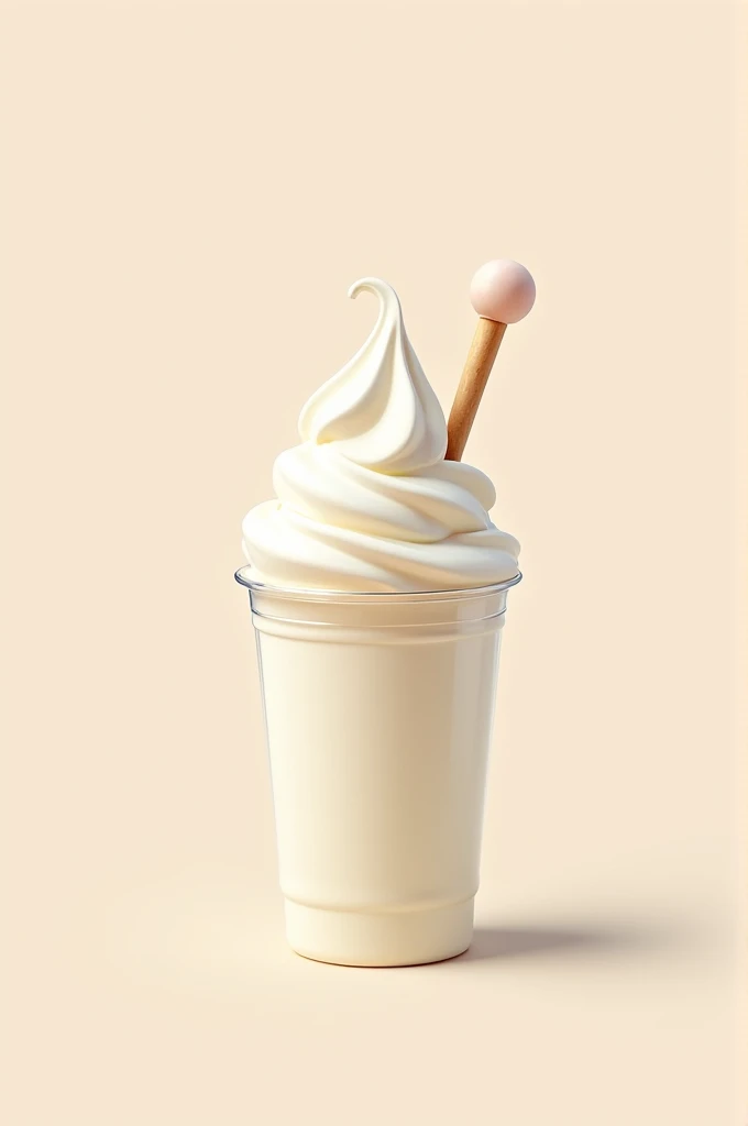 Create an image of an ice cream that is in a plastic cup with a toothpick, to create a logo