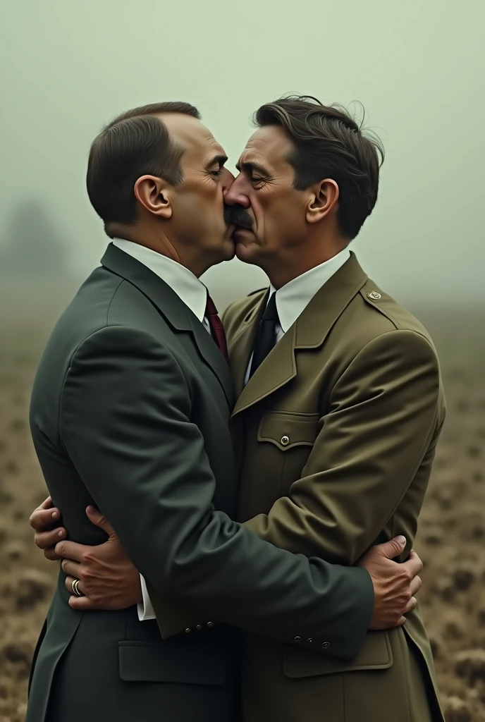 Hitler kissing an Israeli man