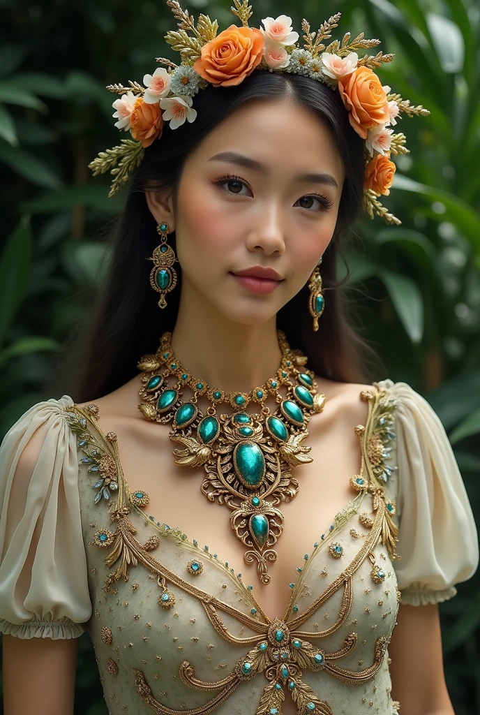 Jewelry with flowers and beetles