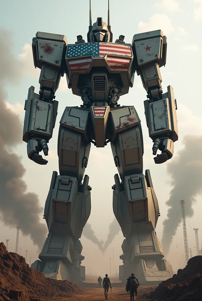 A giant battle robot representing the United States