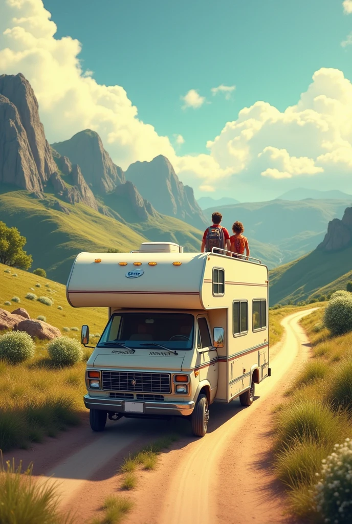 Couple traveling in a motorhome.