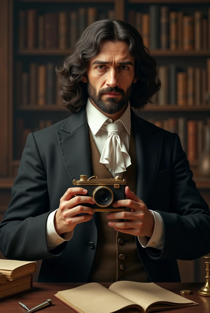Mathematician Rene Descarte taking a selfie