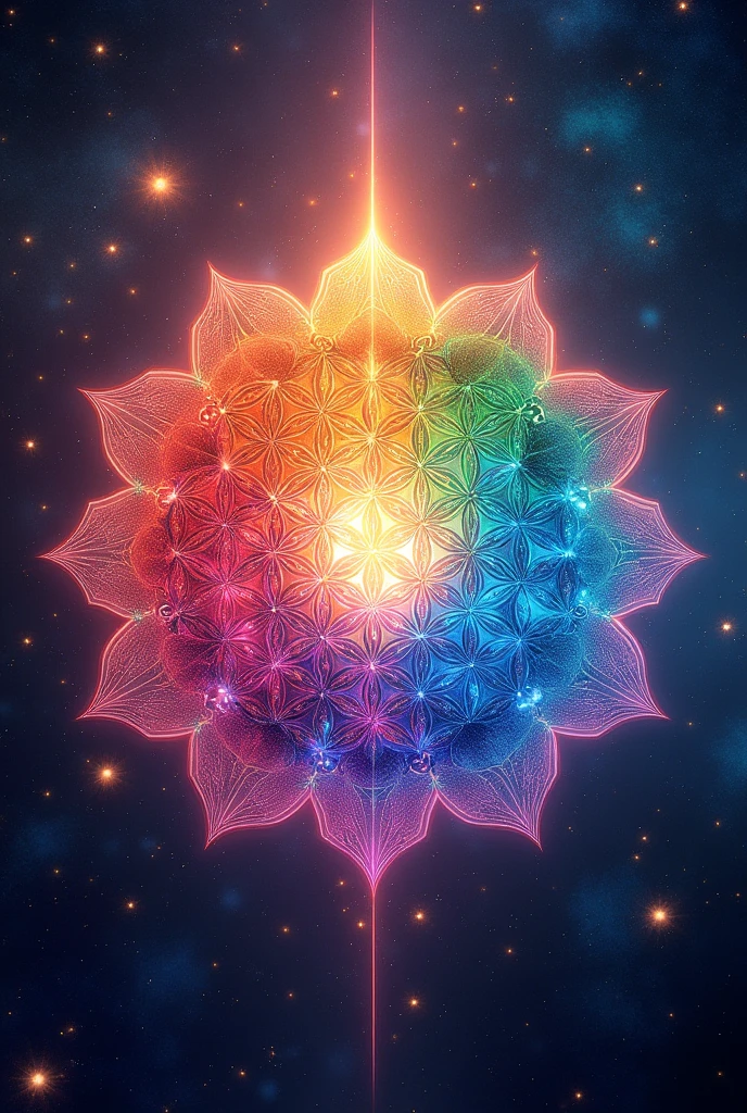 Multicolored flower of life in the sidereal universe