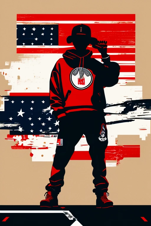 A background filled with Japanese flag in various sizes and colors、
Creative logo illustration of a silhouette with dreadlocks and red headphones, 
Banksy、
A background completely filled with scattered musical notes in various sizes and colors, covering the entire screen.
singer、microphone、Japanese、
beautiful girl colorful image
Dance hiphop Dance CREW  Waacking Dance
Punking 、black medium hair black medium hair 
、
Five fingers Baggy clothes Baggy clothes
HIPHOP crew、

the Japanese flag, background,patriotic,minimal,simple,bold colors,graphic,flat design,clean、

the Japanese flag, Digital art style featuring words ( Japan ) 、