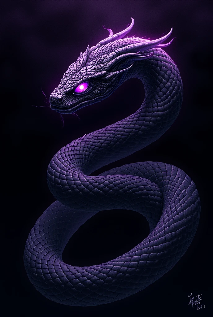 Make a fanart, interclass champions cover with a black snake from the 9th year but the snake has to be dark with purple eyes. Written "2024 9th grade interclass champions"
