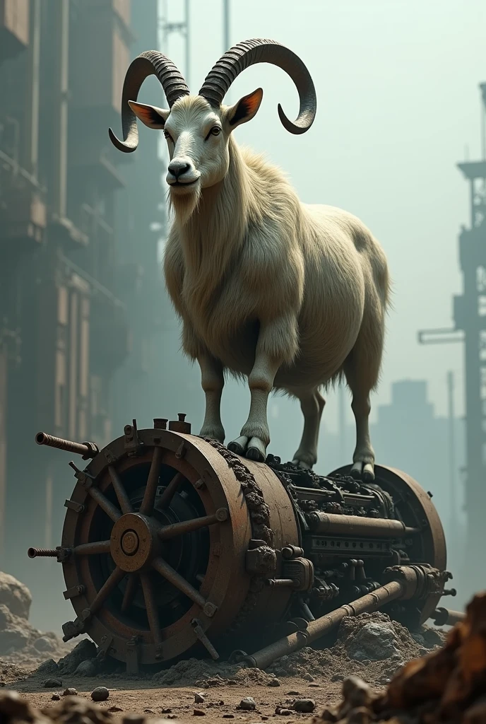 Big goat on the broken engine More angry More angry