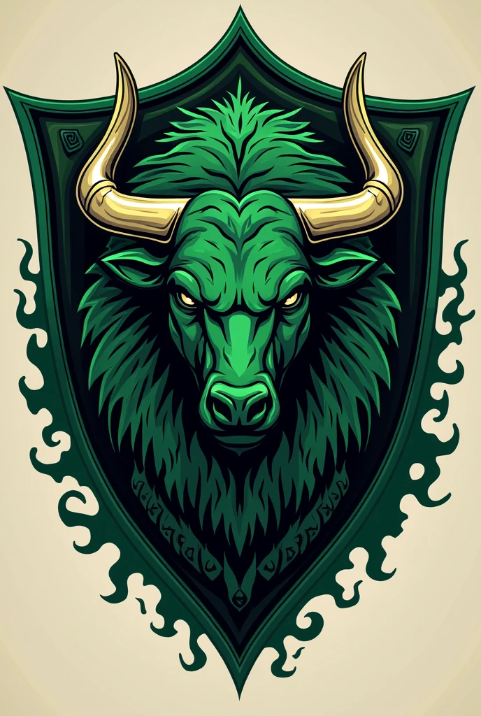 Game of Thrones inspired shield for a volleyball team shield that includes the name: green bull