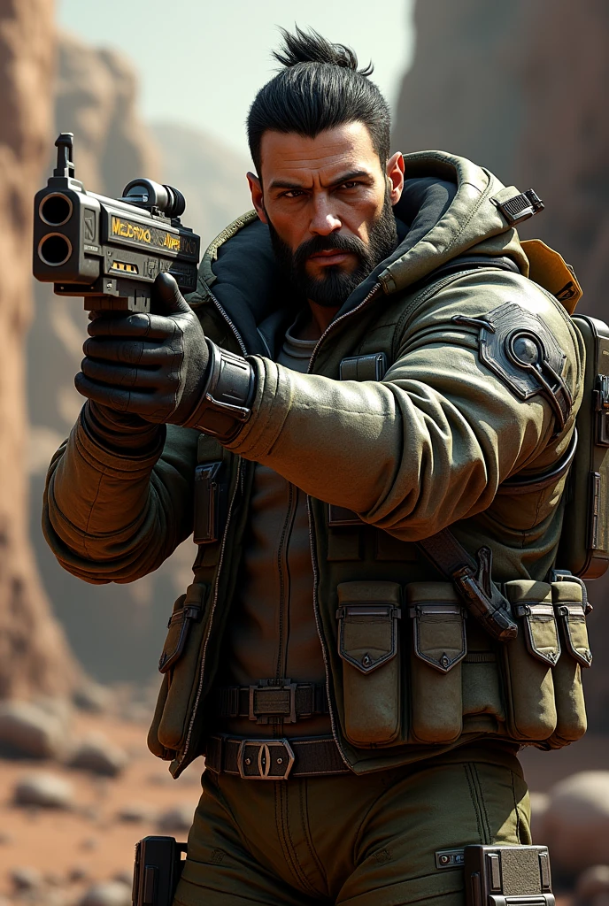 borderlands, Create a realistic and luxurious gaming profile picture for game , the character has an advanced weapon 100%