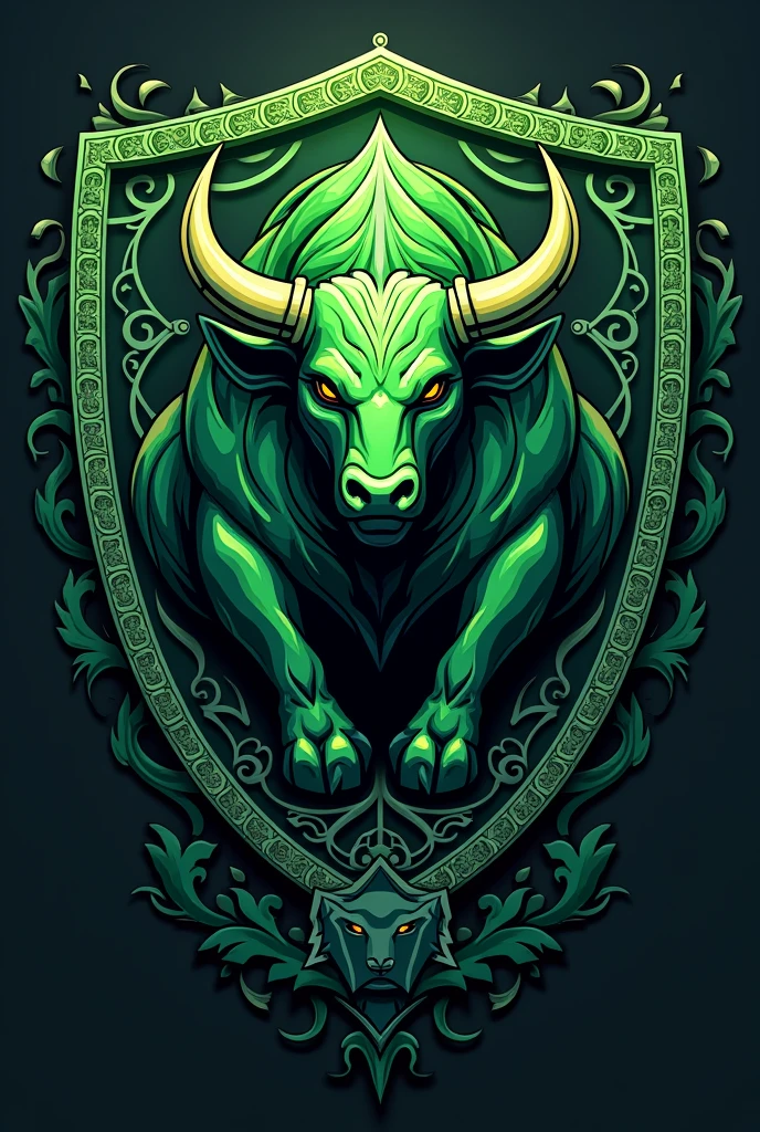 Game of Thrones inspired shield for a volleyball team shield that includes the name: green bull