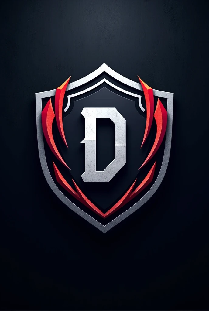 Shield for a soccer team called tgduque fc with a big D in the middle