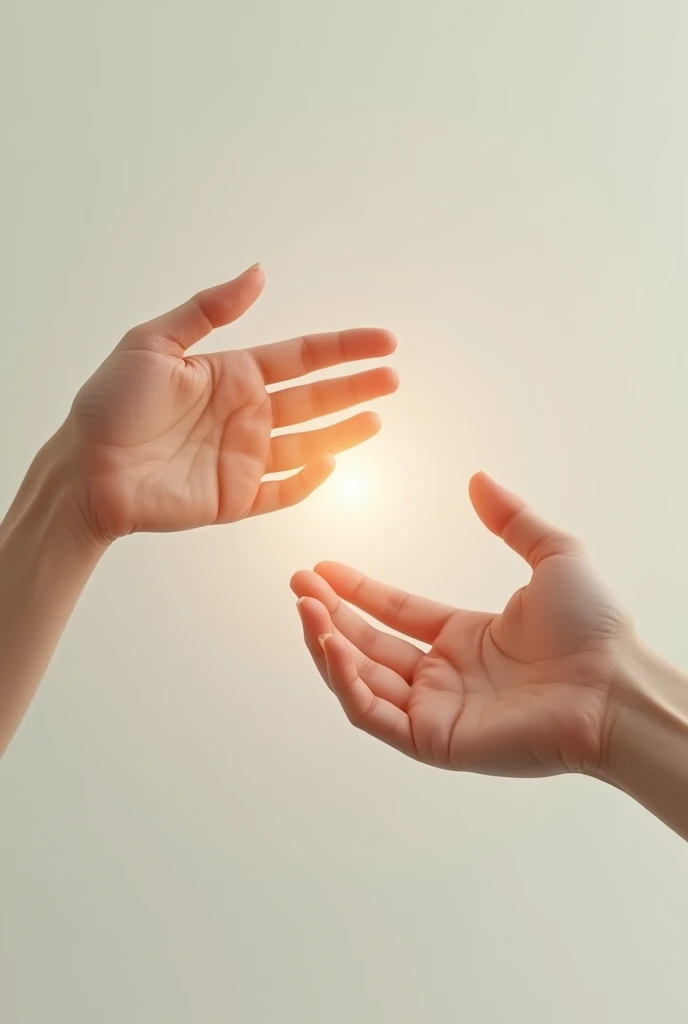 two hands separating, moving away