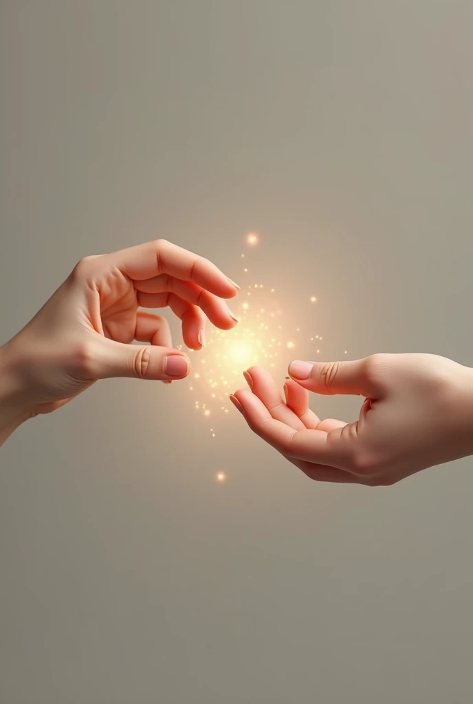 two hands separating, moving away