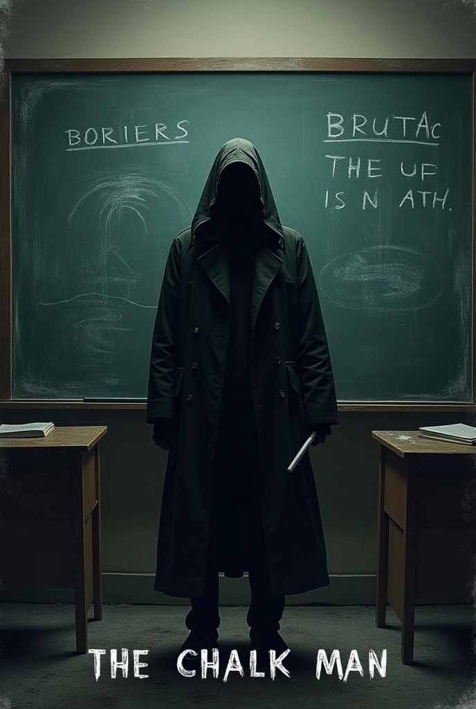 A movie poster called The Chalk Man with a classroom blackboard in the background