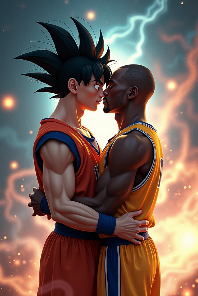 Goku and kobe Bryant kissing 