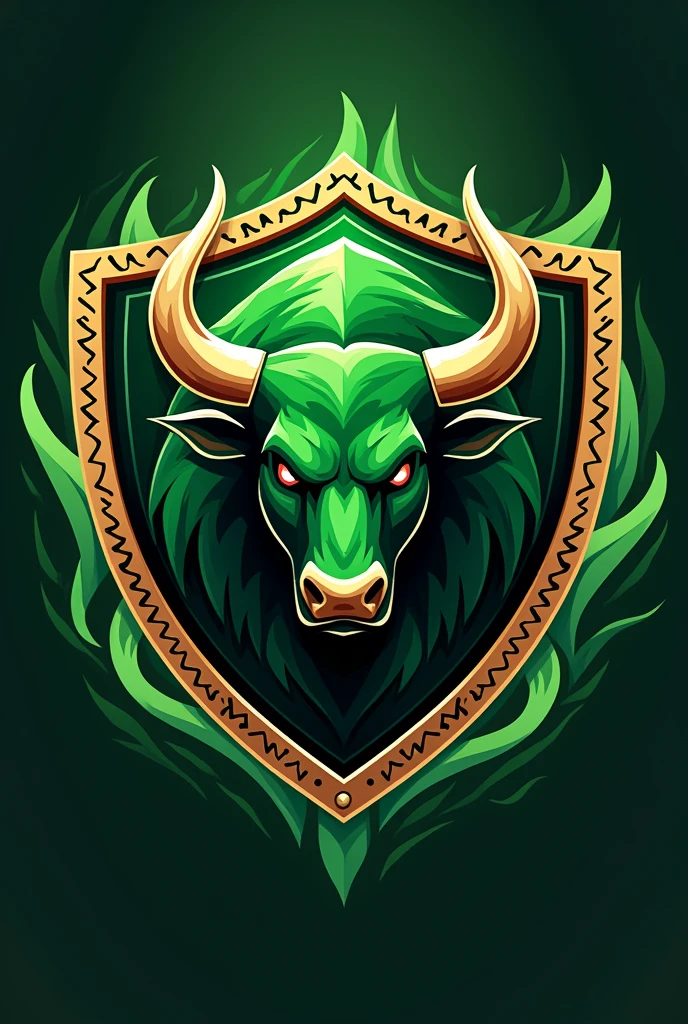 Impressive shield for a volleyball team called green bull