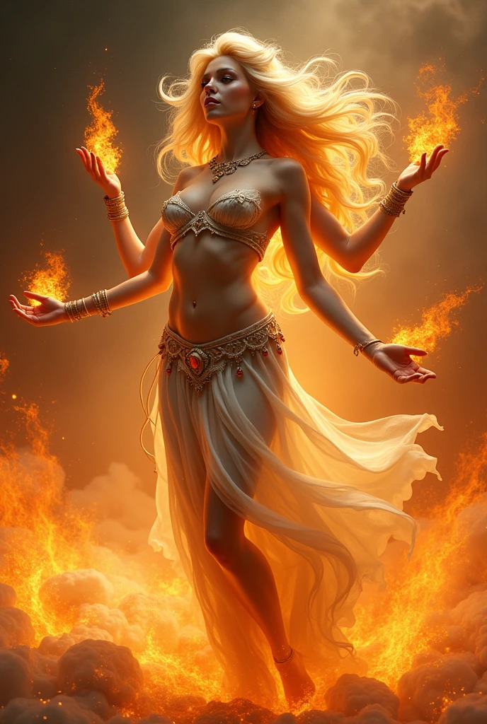 Anime fire girl with aryan