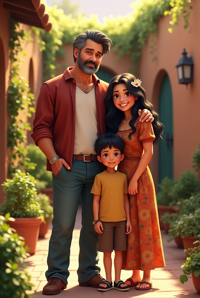 Creating a Chilean family of 4 people, The Dad, The mom, the daughter and the son.
