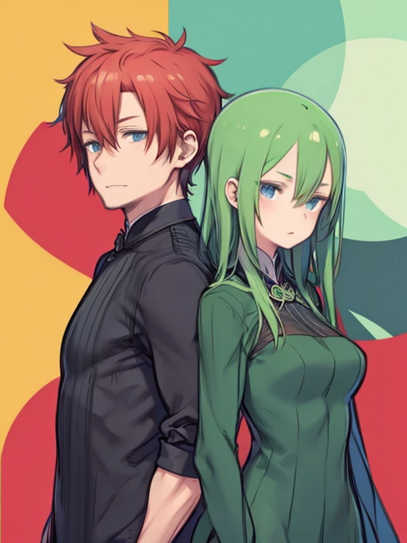 Green Hair, Redhead, green and Redhead