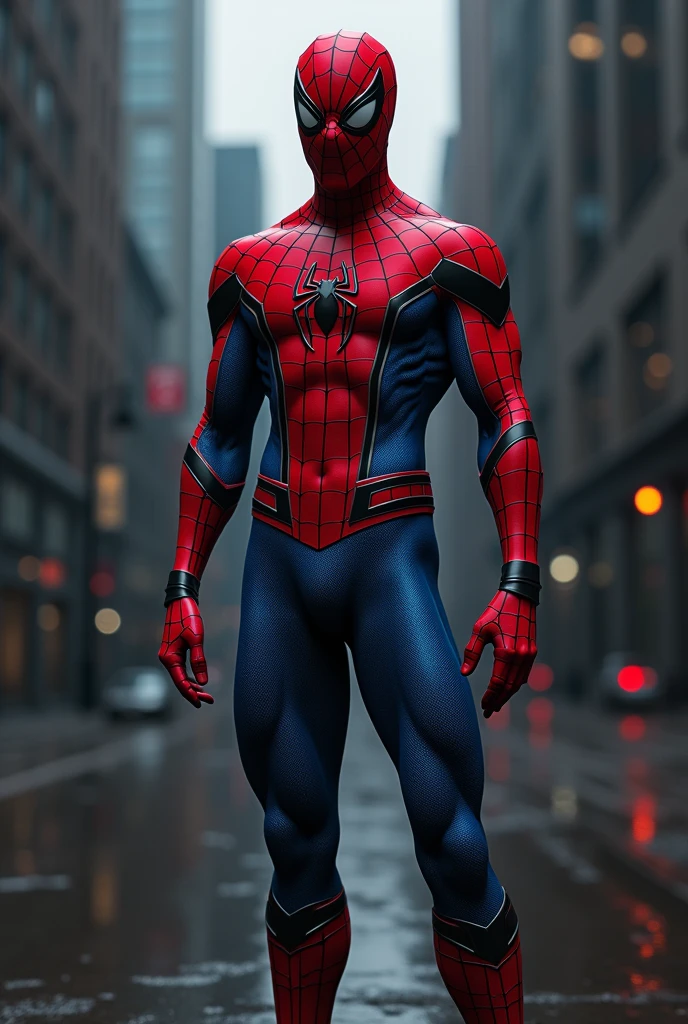 Spiderman with his penis marked on his suit