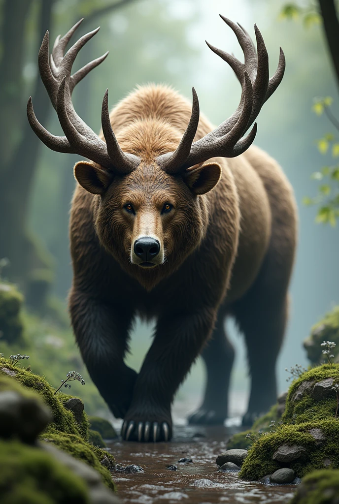 3d image of bear and deer as single species. Show me the maximum possible results