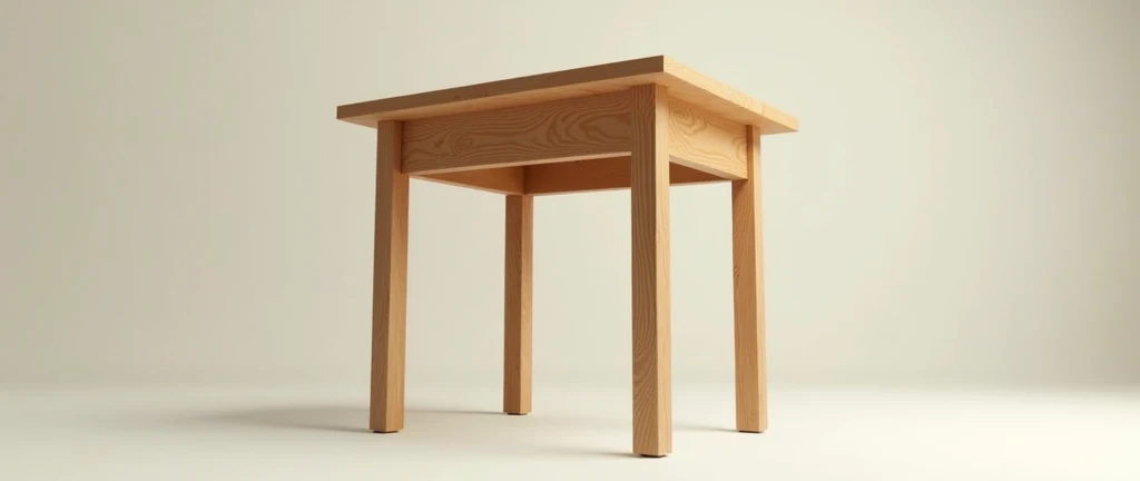 try again. The table legs point upwards because the table is turned upside down