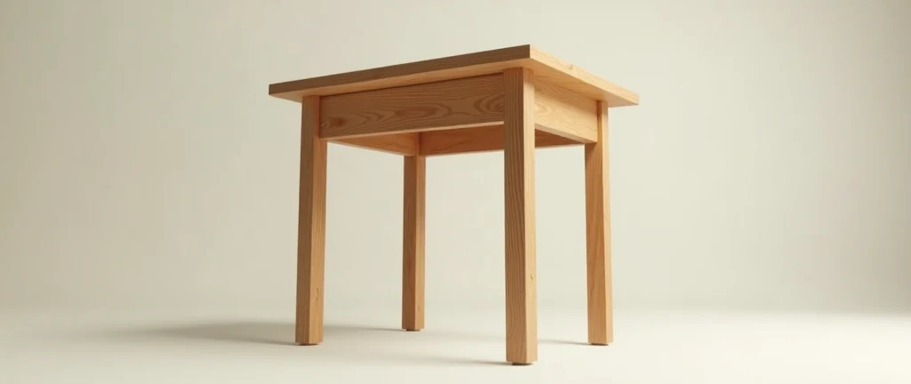 try again. The table legs point upwards because the table is turned upside down