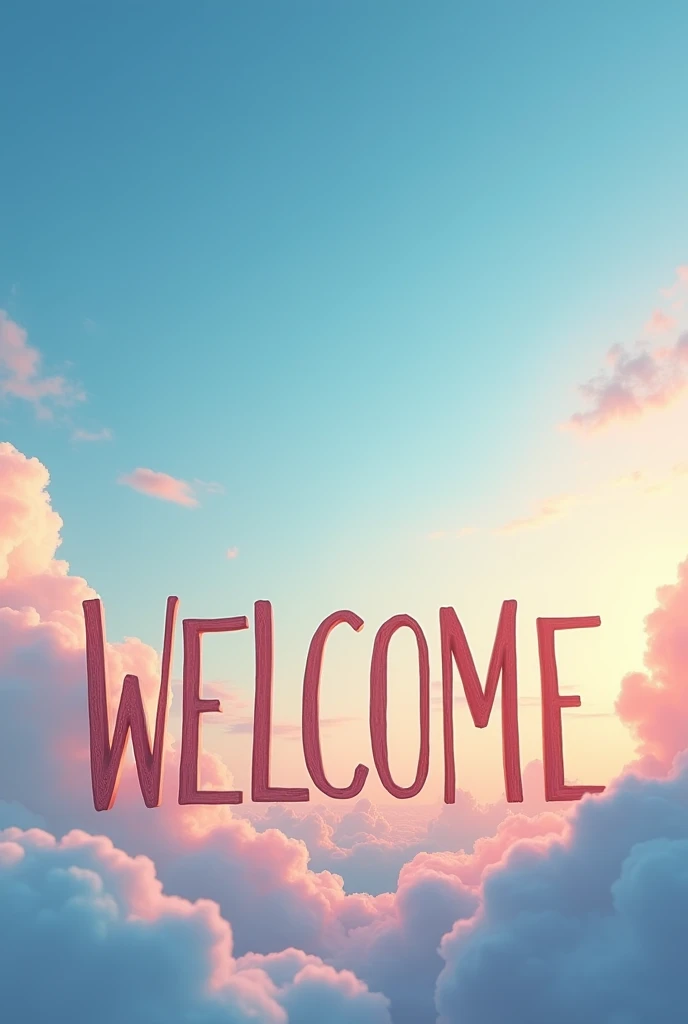 Letters that say Welcome with the sky in the background

