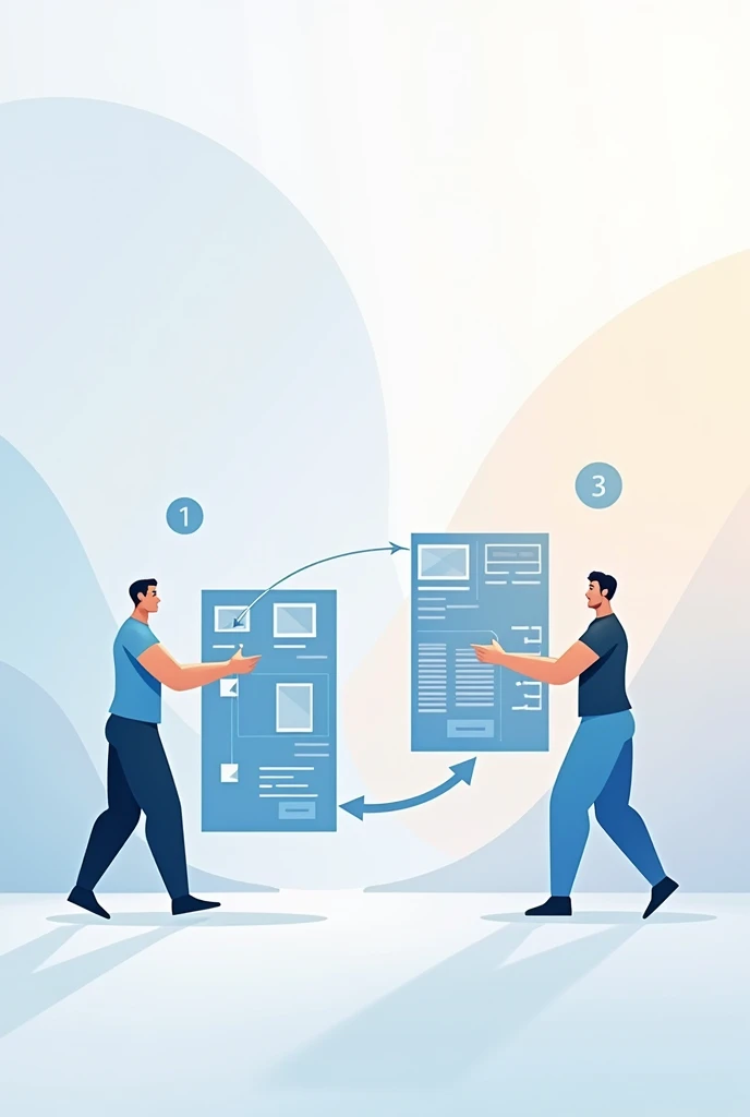 Create an illustration that shows the concepts of manual alignment versus 3D geometry. This can be done with simple icons or graphics that represent technological evolution..