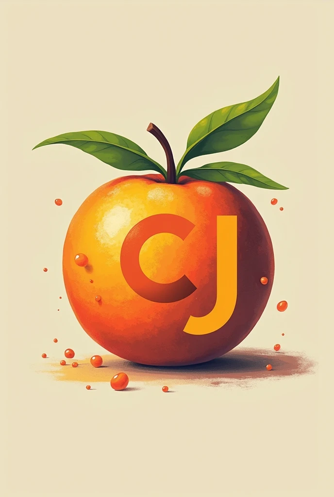 Mita orange fruit logo with the letter c and the.another with the letter J 
