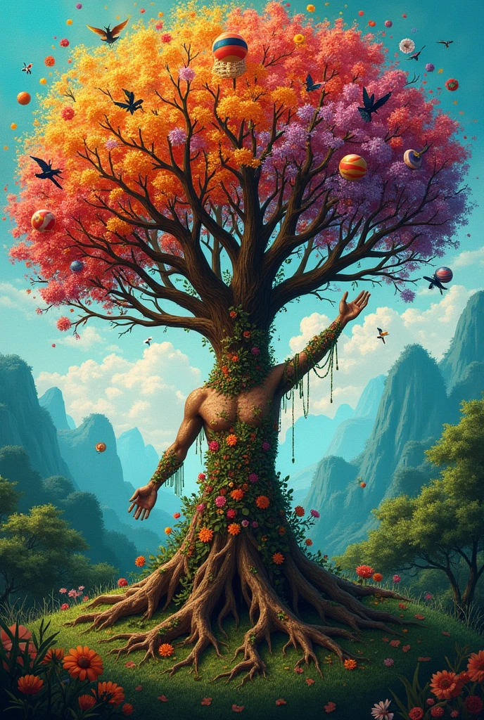 An image about Hispanic diversity,cultural,sexuell,functional,linguistics as a human tree 