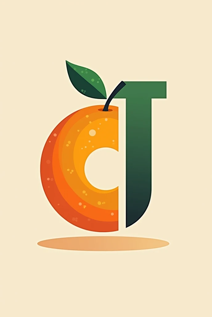 Mita orange fruit logo with the letter c and the.another with the letter J