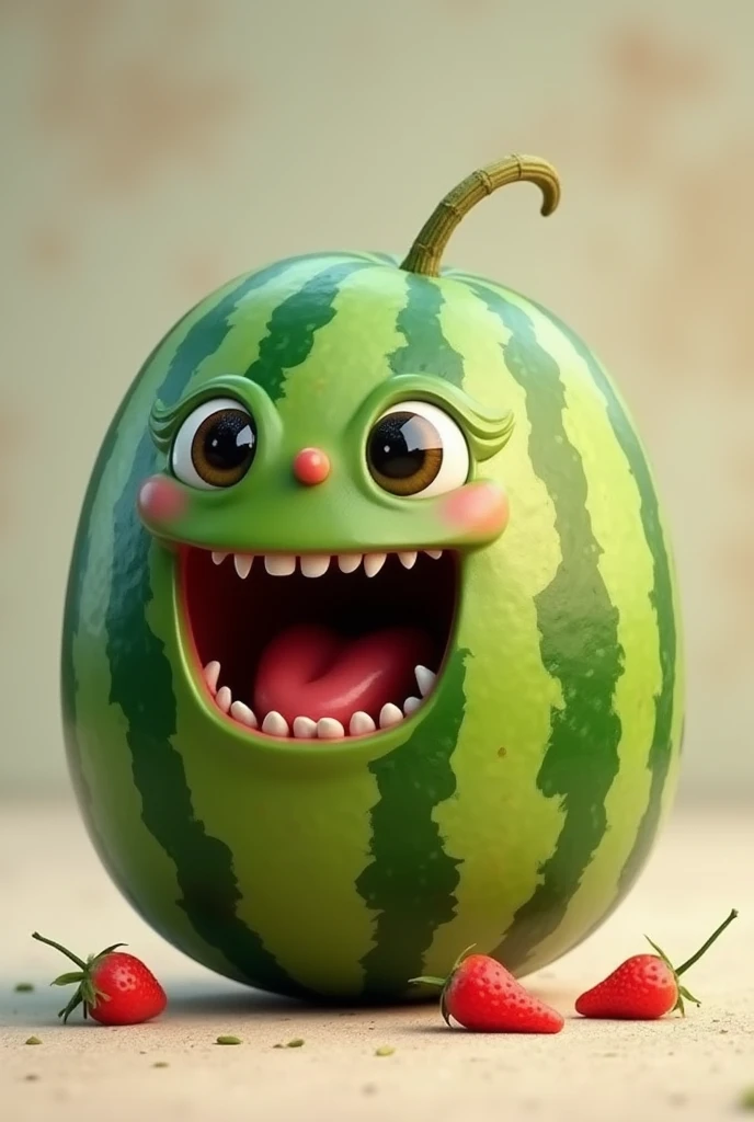 An ordinary watermelon talks