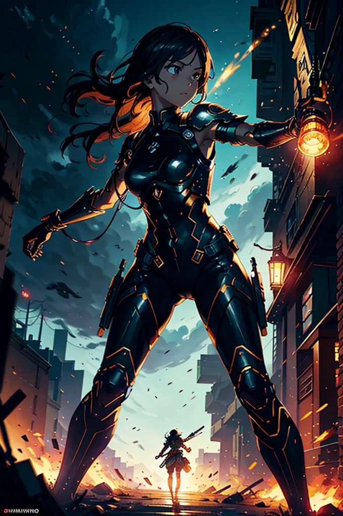a battle between two girls in the olympus of the work "shuumatsu no Valkyrie", one with mechanical arms (only arms) and the other with a laminated flamethrower, for a book cover, highly detailed, intricate, epic, dramatic, intense action, cinematic lighting, grandiose, dramatic, exquisite, masterpiece, 8k, best quality, photorealistic, hyper detailed, vivid colors, dynamic pose, dramatic lighting, cinematic composition, digital painting