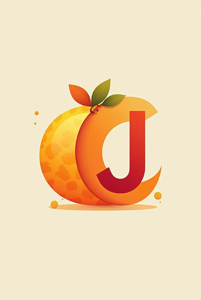 Mita orange fruit logo with the letter c and the.another with the letter J